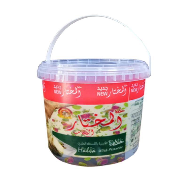 حلاوة المختار بالفستق دلو 1900غم(كرتونة 4 حبة )