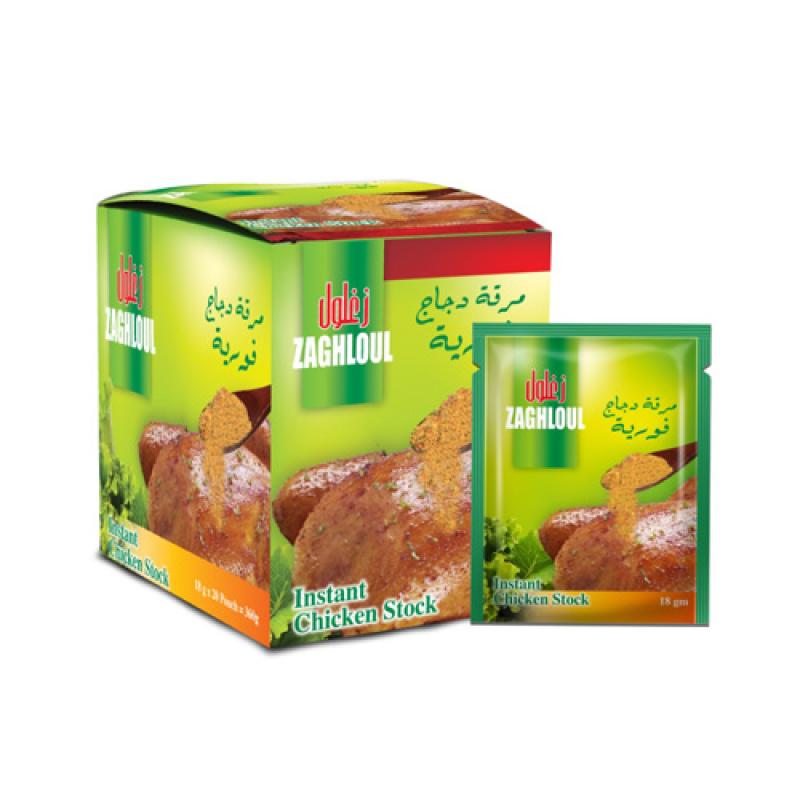 زغلول بودرة مرقة دجاج 18غم*16(كرتونة 12حبة )(سعر الحبة0.8958)