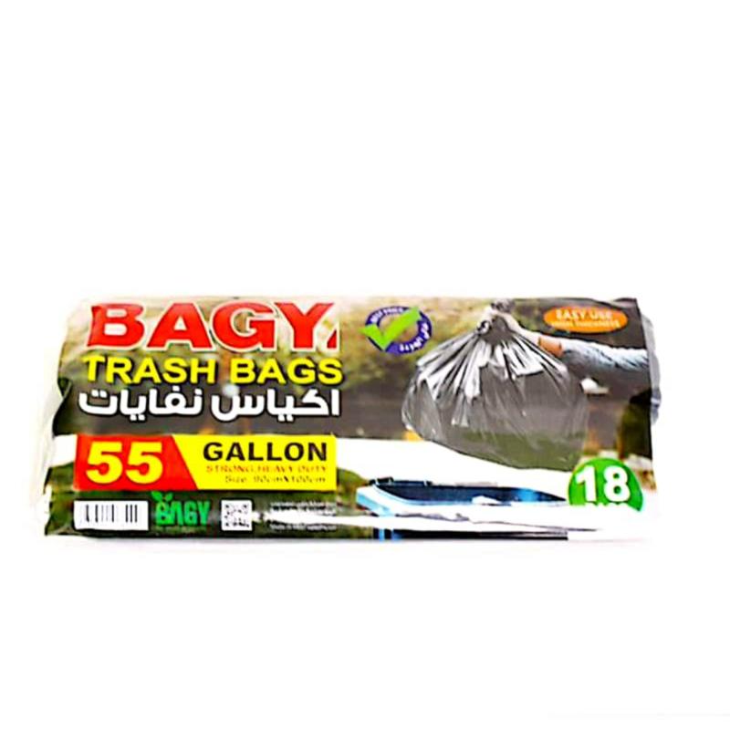 أكياس نفايات (BAGY GARBAGE BAGS 55 Gallon)كرتونه (20حبة )سعر القطعة